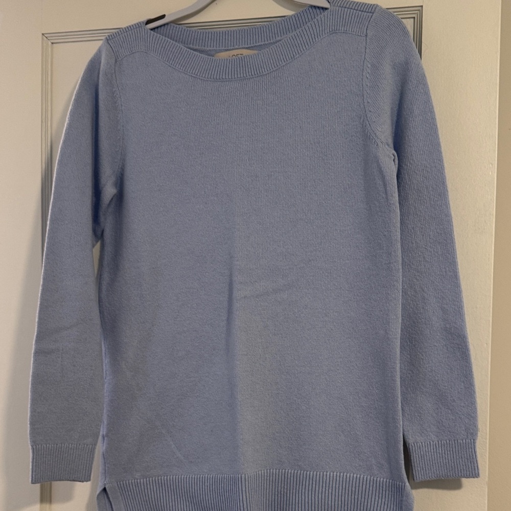 LOFT Soft Blue Boat Neck Sweater